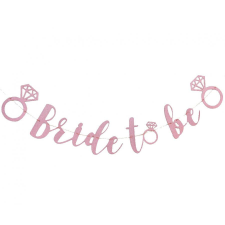 Lánybúcsú Bride To Be pink papír felirat 3 m party kellék
