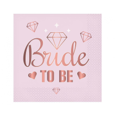 Lánybúcsú Bride To Be Pink szalvéta 20 db-os 33x33 cm party kellék