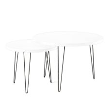  LAPP kerek dohányzóasztal szett Ø50 + Ø68 cm Fehér bútor