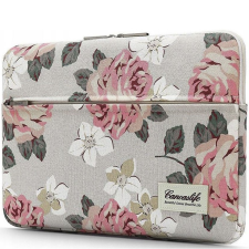 Laptop táska, 13 - 14" készülékhez, rózsa minta, CanvasLife Sleeve, fehér számítógéptáska