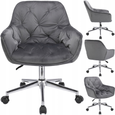  LARGO szürke fotel ezüst lábon forgószék