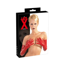 LATE X LATEX - hosszú, unisex kesztyű (piros) bőr, lakk, latex eszköz