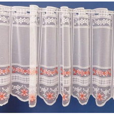 Látvány Textil Kft Fehér jaquard vitrage függöny AG mályva virágos 45x145cm lakástextília