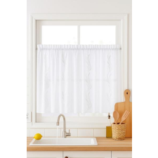 Látvány Textil Kft Fehér voila kész függöny fehér mintás Szirom 70x140cm bújtatós lakástextília