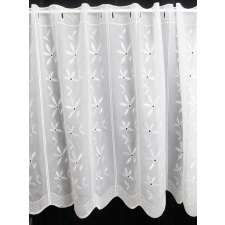 Látvány Textil Kft Fehér voila vitrage függöny hímzett futó virágos 60x150cm lakástextília