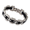  Látványos nemesacél és szilikon karkötő, ezüst-fekete