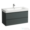 Laufen BASE 2.0 102x44,5 cm-es, 2 fiókos fali mosdótartó szekrény PRO S H813966 / PRO X 810869 mosdóhoz, traffic grey H4113121082661