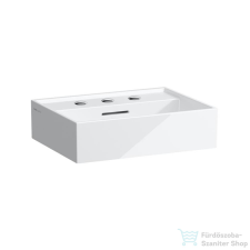 Laufen Kartell 45x34 cm-es mosdó 3 csaplyukkal,LCC bevonattal,fehér H8153304001081 szaniter