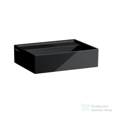 Laufen Kartell 45x34 cm-es mosdó csaplyuk és túlfolyó nélkül,fényes fekete H8153300201121 szaniter