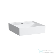 Laufen Kartell By Laufen 46x46 cm-es mosdó 2 csaplyukkal,matt fehér H8153317578151 szaniter