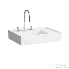 Laufen Kartell By Laufen 60x46 cm-es mosdó 3 csaplyukkal,matt fehér H8183347571581 szaniter