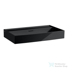 Laufen Kartell By Laufen 80x46 cm-es mosdó csaplyuk nélkül,fényes fekete H8103360201091 szaniter