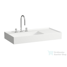 Laufen Kartell By Laufen 90x46 mosdó, jobb oldali polccal, 3 csaplyukkal H8103380001581 ( 810338 ) szaniter