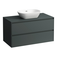 Laufen Lani Pultos Alsószekrény 2 fiókkal kivágással középen 985 mm Traffic Grey fürdőszoba bútor