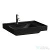 Laufen MEDA 60x46 cm-es csiszolt aljú mosdó jobb oldali polccal, matt fekete H8181117161041