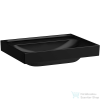 Laufen MEDA 60x46 cm-es falra/bútorra szerelhető csiszolt aljú mosdó csaplyuk és túlfolyó nélkül,matt fekete H8161137161121