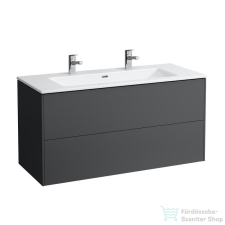 Laufen Pro S 120x50 cm-es 2 fiókos,2 csaplyukas mosdó és alsószekrény kombináció,traffic grey H8649632661071 fürdőszoba bútor