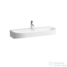Laufen Sonar 100x42 cm-es csiszolt aljú mosdótál,1 csaplyukkal,matt fehér H8163477571041 szaniter