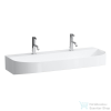 Laufen Sonar 100x42 cm-es mosdó 2 csaplyukkal,túlfolyó nélkül,LCC bevonattal,fehér H8103474001151