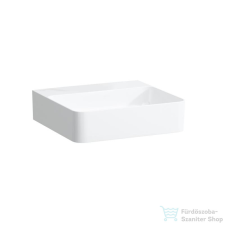 Laufen Val SaphirKeramik 45x42 cm-es kézmosó csaplyuk és túlfolyó nélkül,fehér H8152810001121 szaniter