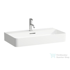 Laufen Val SaphirKeramik 75x42 cm-es csiszolt aljú mosdó,matt fehér H8162857571041 szaniter