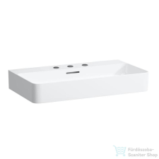 Laufen Val SaphirKeramik 75x42 cm-es mosdó 3 csaplyukkal,matt fehér H8102857571081 szaniter