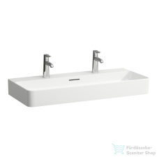 Laufen Val SaphirKeramik 95x42 cm-es csiszolt aljú mosdó 2 csaplyukkal,fehér H8162870001071 szaniter