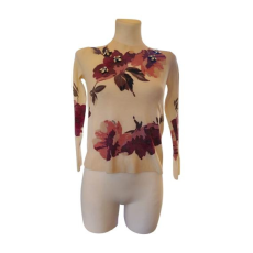  Laurence Grey bézs virágmintás női pulóver (méret: XS)