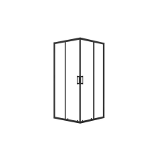  LAVEO BRESSO szögletes zuhanykabin 80x80x185 cm átlátszó üveg/fekete kád, zuhanykabin