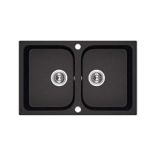 LAVEO Celia 80, 760 x 480 mm fekete színű 2 medencés gránit mosogatótálca mosogatótálca