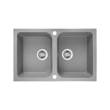 LAVEO Celia 80, 760 x 480 mm szürke színű 2 medencés gránit mosogatótálca mosogatótálca