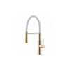 LAVEO SHIRE Konyhai álló csaptelep rugalmas U alakú tömlővel, Szín: fehér/arany, BQH_G78D