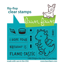 Lawn Fawn Little Dragon Flip Flop Szilikonbélyegző LF3427 Clear Stamps (1 csomag) bélyegző
