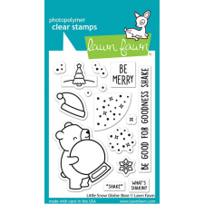 Lawn Fawn Szilikonbélyegző LF3274 - Little Snow Globe: Bear - Clear Stamps (1 csomag) bélyegző