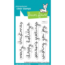 Lawn Fawn Szilikonbélyegző LF3279 - Scribbled Sentiments: Winter - Clear Stamps (1 csomag) bélyegző
