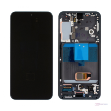 LCD Partner Samsung Galaxy S22 (SM-S901B) LCD kijelző + érintő +keret fekete - eredeti mobiltelefon, tablet alkatrész