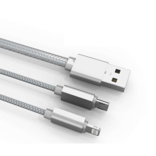  LDNIO 2 az 1-ben adat- és töltőkábel LC-86, USB-ről Lightning/MicroUSB csatlakozó, 1 méter, asztr... kábel és adapter