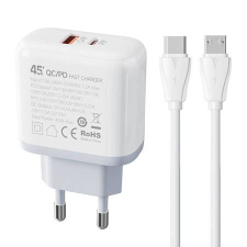 LDNIO A2526C USB-A hálózati töltő 45W + MicroUSB kábel fehér mobiltelefon kellék
