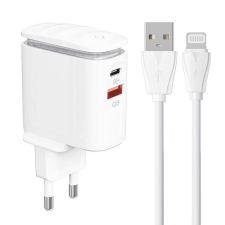 LDNIO Wall charger LDNIO A2423C USB, USB-C + Lightning cable mobiltelefon kellék