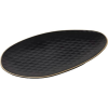 LE COQ Porcelaine Ovális sekély tányér, Le COQ Kypseli 27,5x16 cm, fekete