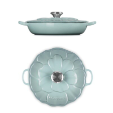 Le Creuset Gourmet-Profitopf Virág alakú Sütőedény Ø 26cm 2,2L - Kékeszöld edény