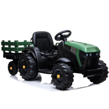 LEAN CARS Electric Ride On Tractor pótkocsival BDM0925 Military Green elektromos járgány