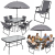 lean Garden Furniture Set Table Chairs Metal Umbrella For Balcony Terrace Garden