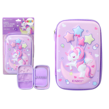 lean Nagy 3D Unikornis tolltartó, Összecsukható, Lila, 23x15x5 cm tolltartó