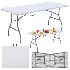lean Összecsukható asztal zárral Catering bankett asztal fehér 180 x 74 cm bútor