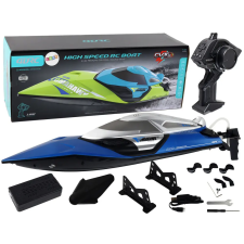 Lean Toys 16350 Távirányítós RC motorcsónak effektekkel, kék távirányítós modell
