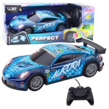 Lean Toys 23060 RC versenyautó 27 MHz, világító karosszéria, kék távirányítós modell