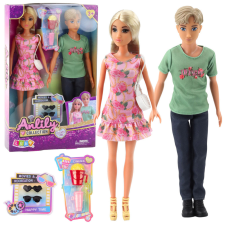 Lean Toys Anlily baba szett lány fiú kiegészítőkkel szemüveg kézitáska baba