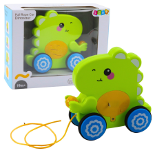 Lean Toys Baby Dinosaur Pull Toy Hangok Csörgő zöld készségfejlesztő