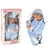 Lean Toys Baby Doll 46 cm kék Dummy Star takaró baba